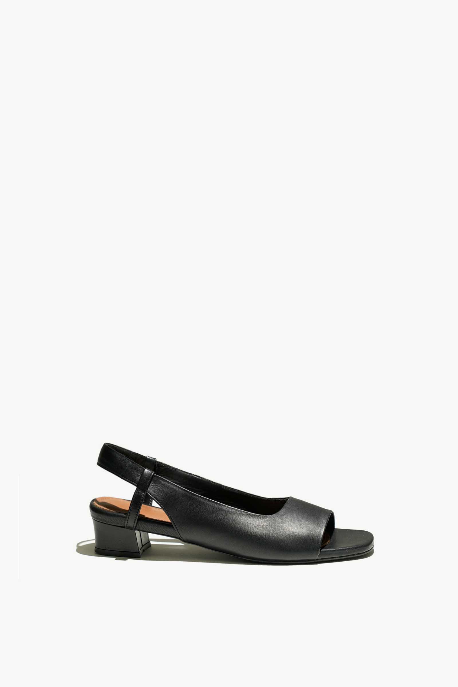 Kelly slingback open toe BLACK